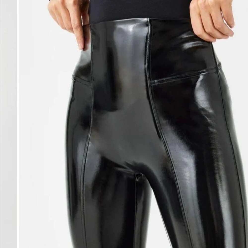 SPANX Black High-Shine Leggings - Picture 2 of 3
